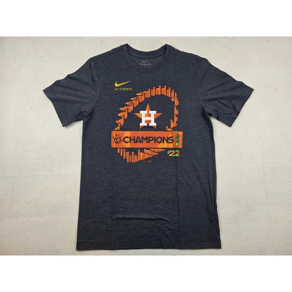 Nike Houston Astros 2022 World Series Champions H-Town Shirt Blue Size‎ Size